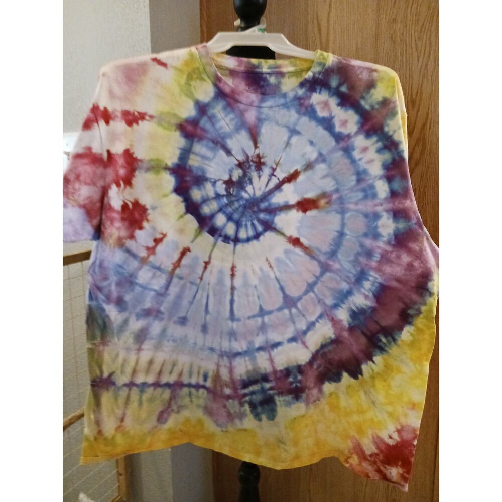 Ice Spiral Tie Dye T-Shirt Yellow and Blue Size 3XL